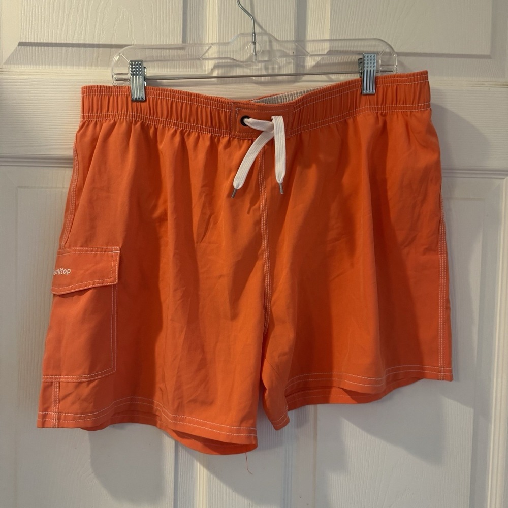 Unitop Orange Shorts Swim Trunks   Mens Size 2XL‎  Lined Pocket